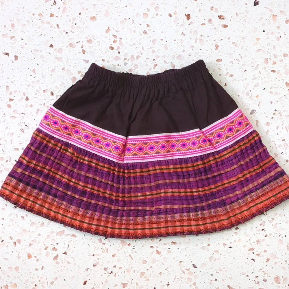 Mexico Local Made | Gathered Elastic Waist Skirt | XS